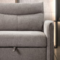 ALTAMIRA - Canapé 3 Places Convertible Tissu Gris Foncé