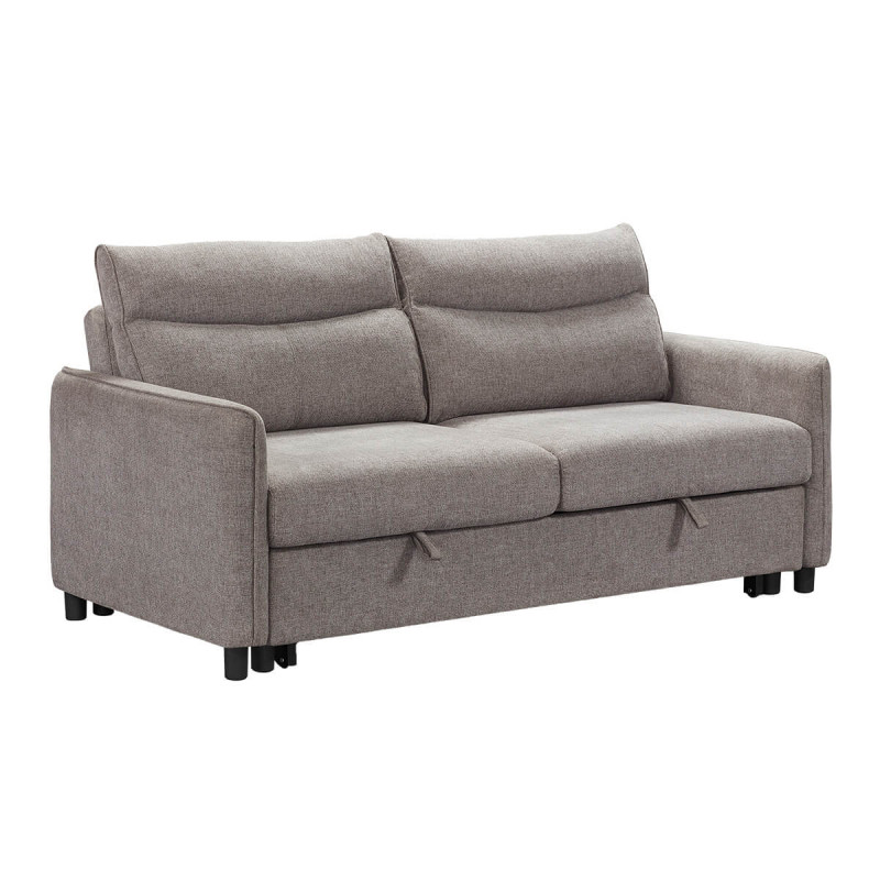 ALTAMIRA - Canapé 3 Places Convertible Tissu Gris Foncé