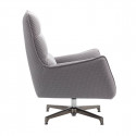 LAREDO - Fauteuil Pivotant Tissu Maille 3D Gris