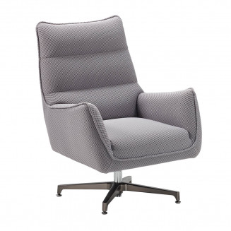 LAREDO - Fauteuil Pivotant Tissu Maille 3D Gris