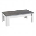 COLEOS - Table Basse L126cm Blanc et Gris Effet Béton