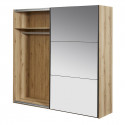 GAMMA - Chambre Lit 180x200 avec 2 Chevets Commode et Armoire Aspect Bois