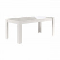 CLARK - Ensemble Séjour Laqué Blanc Table 160cm + Buffet 3 Portes