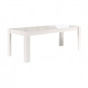 CLARK - Ensemble Séjour Laqué Blanc Table 190cm + Buffet 3 Portes