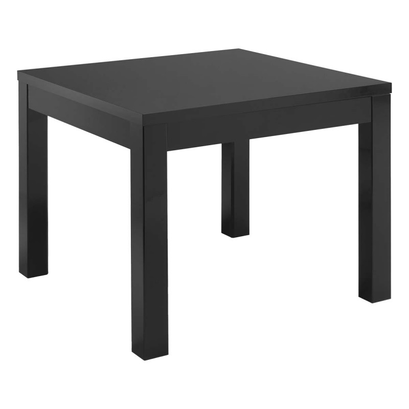 DEYTON - Table de Repas Carrée 100cm Laquée Noir Brillant