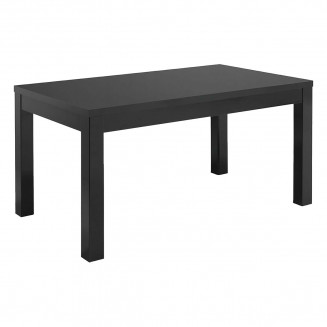 DEYTON - Table Rectangulaire 160x90cm Laquée Noir Brillant