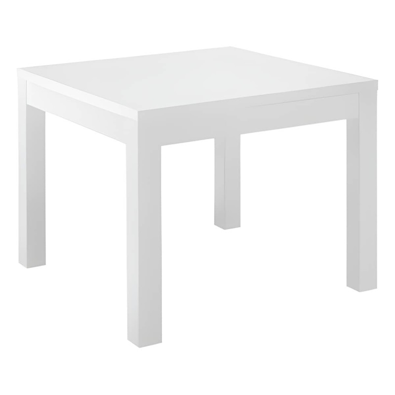 DEYTON - Table de Repas Carrée 100cm Laquée Blanc Brillant