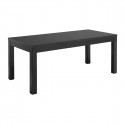 DEYTON - Table Rectangulaire 190x90cm Laquée Noir Brillant