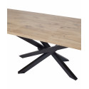 CANYON - Table Repas Allongeable 200cm Aspect Bois Piètement A Métal Noir