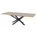 CANYON - Table Repas Allongeable 200cm Aspect Bois Piètement A Métal Noir