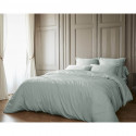 DALIA - Housse de Couette 240x220cm 100 % Viscose de Bambou Vert d'Eau