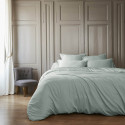 DALIA - Housse de Couette 240x220cm 100 % Viscose de Bambou Vert d'Eau