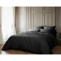 DALIA - Housse de Couette 240x220cm 100 % Viscose de Bambou Noire