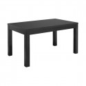 DEYTON - Ensemble Séjour Laqué Noir Table 138cm + Buffet 3 Portes