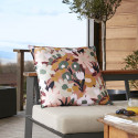 CAMELIA - Coussin 60x60 Déhoussable Tissu Déperlant Motif Fleuri