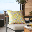 AZALÉE - Coussin 60x60 Déhoussable Tissu Déperlant Motif Fleuri