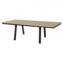 FRANK - Table Allongeable 190/250 Aspect Bois Chêne Clair Piètement Métal A