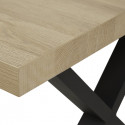 FRANK - Table 200cm Aspect Bois French Oak Piètement X Métal Noir