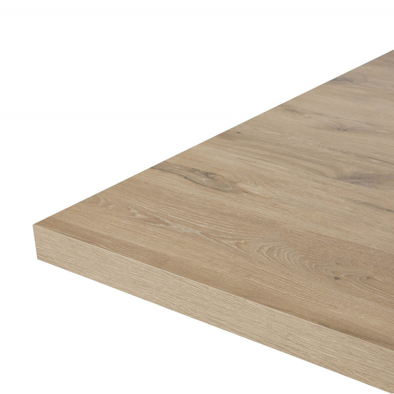 CANYON - Table Rectangulaire 170cm Aspect Bois Piètement Country Métal Noir