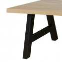 CANYON - Table Rectangulaire 170cm Aspect Bois Piètement Country Métal Noir