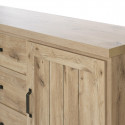 ALARY - Buffet 2 Portes 3 Tiroirs Aspect Bois Chêne Clair Finition Canyon Oak