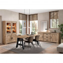 ALARY - Buffet 2 Portes 3 Tiroirs Aspect Bois Chêne Clair Finition Canyon Oak