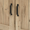 ALARY - Argentier 4 Portes avec Leds Aspect Bois Chêne Finition Canyon Oak