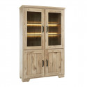 ALARY - Argentier 4 Portes avec Leds Aspect Bois Chêne Finition Canyon Oak