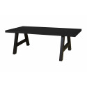 NOX - Table Rectangulaire 230cm Aspect Bois Noir Piètement Country Métal Noir