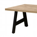 SCARLET - Table 170cm Aspect Bois Scarlet Oak Piètement Country Métal Noir