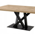 SCARLET - Table 200cm Aspect Bois Scarlet Oak Piètement Croisé Noir