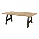 SCARLET - Table 200cm Aspect Bois Scarlet Oak Piètement Country Métal Noir