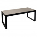 MANTA - Table 160x90cm Coloris Champagne Piétement U Noir