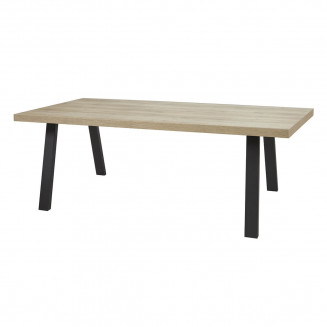 ARIZONA - Table 200cm Aspect Bois Arizona Oak Piètement A Métal Noir