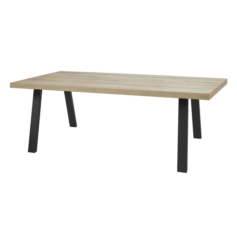 ARIZONA - Table 230cm Aspect Bois Arizona Oak Piètement A Métal Noir