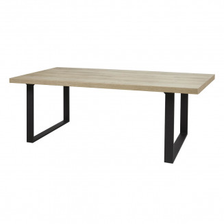 ARIZONA - Table 230cm Aspect Bois Arizona Oak Piètement U Métal Noir