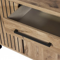 ROMY - Buffet 3 Portes 1 Tiroir Aspect Bois Finition Canyon Oak Effet Tasseaux