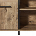 ROMY - Buffet 3 Portes 1 Tiroir Aspect Bois Finition Canyon Oak Effet Tasseaux