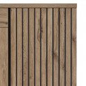 ROMY - Buffet 4 Portes 1 Tiroir Aspect Bois Finition Canyon Oak Effet Tasseaux