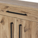 ROMY - Buffet 4 Portes 1 Tiroir Aspect Bois Finition Canyon Oak Effet Tasseaux