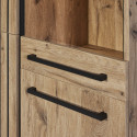 ROMY - Argentier 4 Portes 1 Tiroir Aspect Bois Finition Canyon Oak Effet Tasseaux