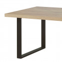 ROMY - Ensemble Séjour Table 170cm et Buffet 4 Portes Aspect Bois Effet Tasseaux