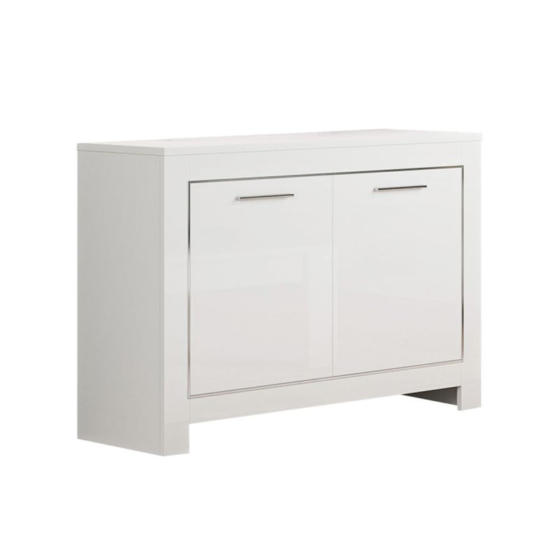 DENAE - Buffet 2 Portes L112cm Laqué Blanc Brillant