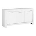 DENAE - Buffet 3 Portes L160cm Laqué Blanc Brillant