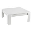 DENAE - Table Basse Carrée 100cm Laquée Blanc Brillant