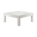 DEYTON - Table Basse Carrée 100cm Laquée Blanc Brillant