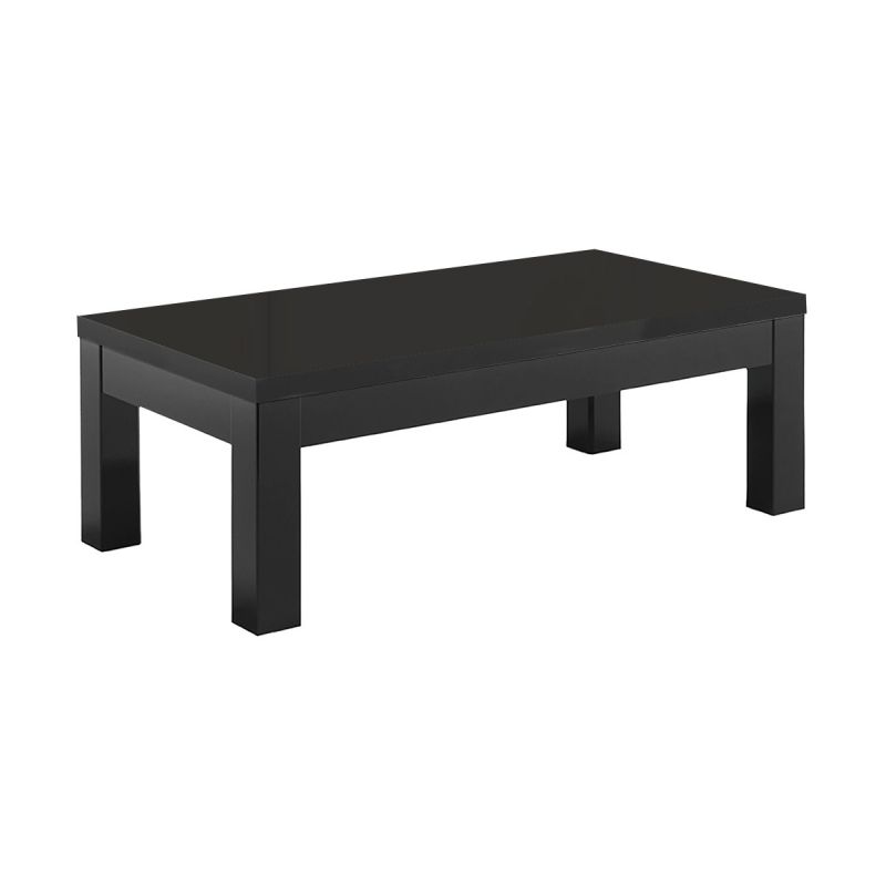 DEYTON - Table Basse L127cm Laquée Noir Brillant