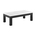 DEYTON - Table Basse L138cm Laquée Noir et Blanc Brillant