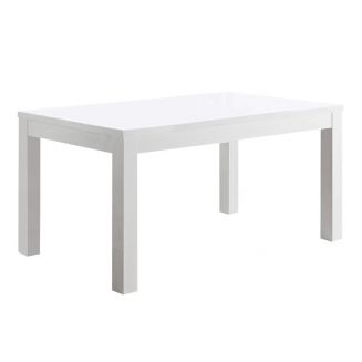 DEYTON - Table Rectangulaire 138x80cm Laquée Blanc Brillant