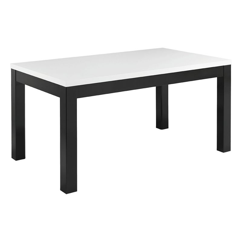 DEYTON - Table Rectangulaire 190x90cm Laquée Noir et Blanc Brillant